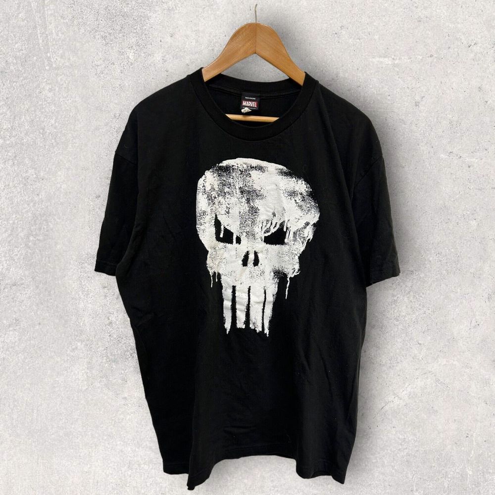 Punisher Marvel Comics Men's Graphic T‎ Shirt Skulls Black White Size XL